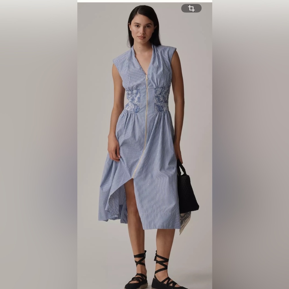 NWT Anthropologie size M The Tommie zip front shirt dress